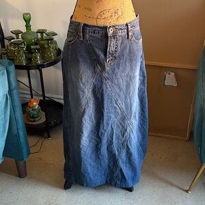 Y2K Denim Maxi Skirt